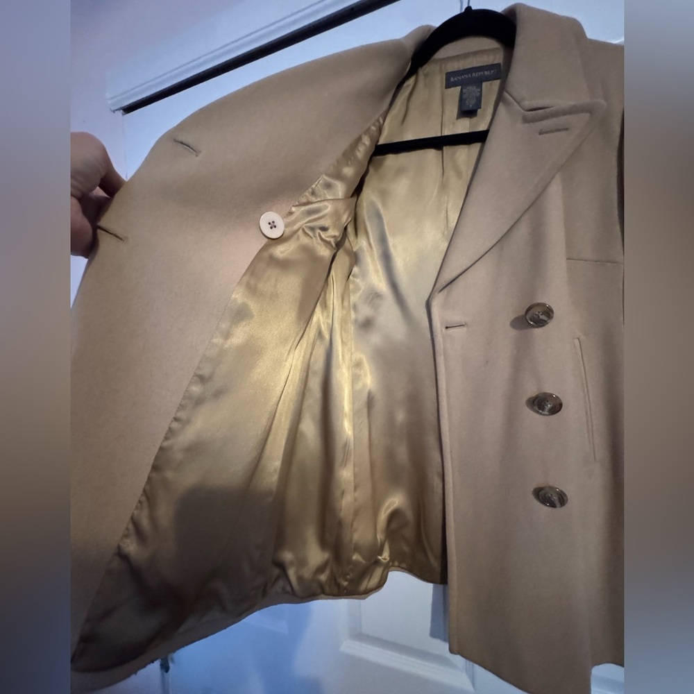 Banana Republic Classic Beige Pea Coat - Picture 3 of 13